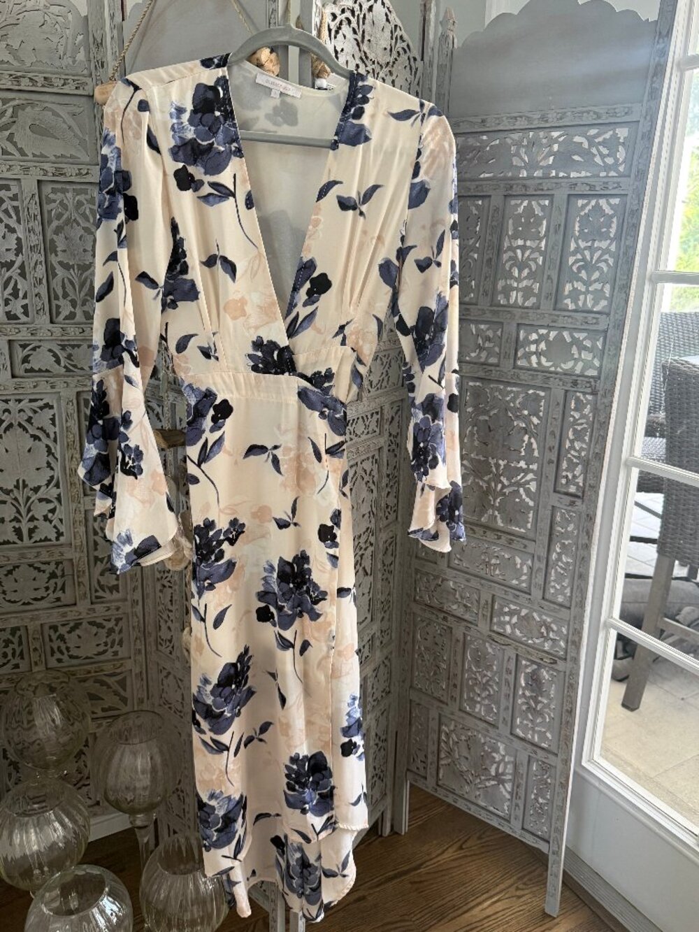 OLIVACEOUS pink & blue floral dress